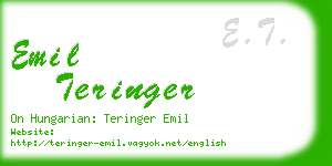 emil teringer business card